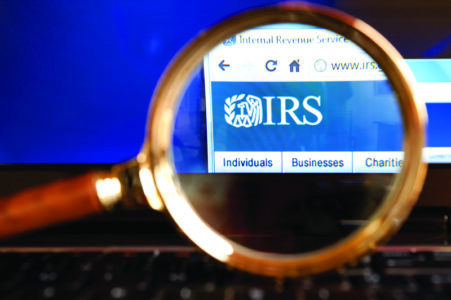IRS website through a magnifying glass